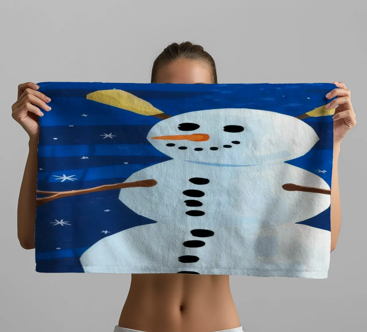 ijzig winterlandschap badhanddoek van Timeless Huse