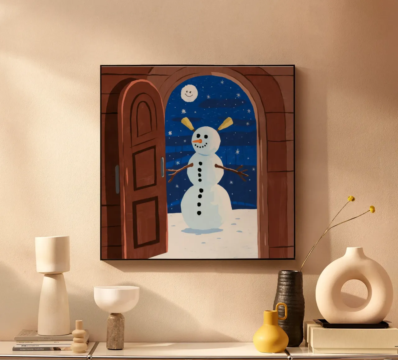 ijzig winterlandschap acryl van Timeless Huse