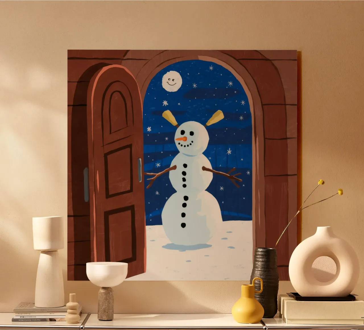 ijzig winterlandschap acryl van Timeless Huse