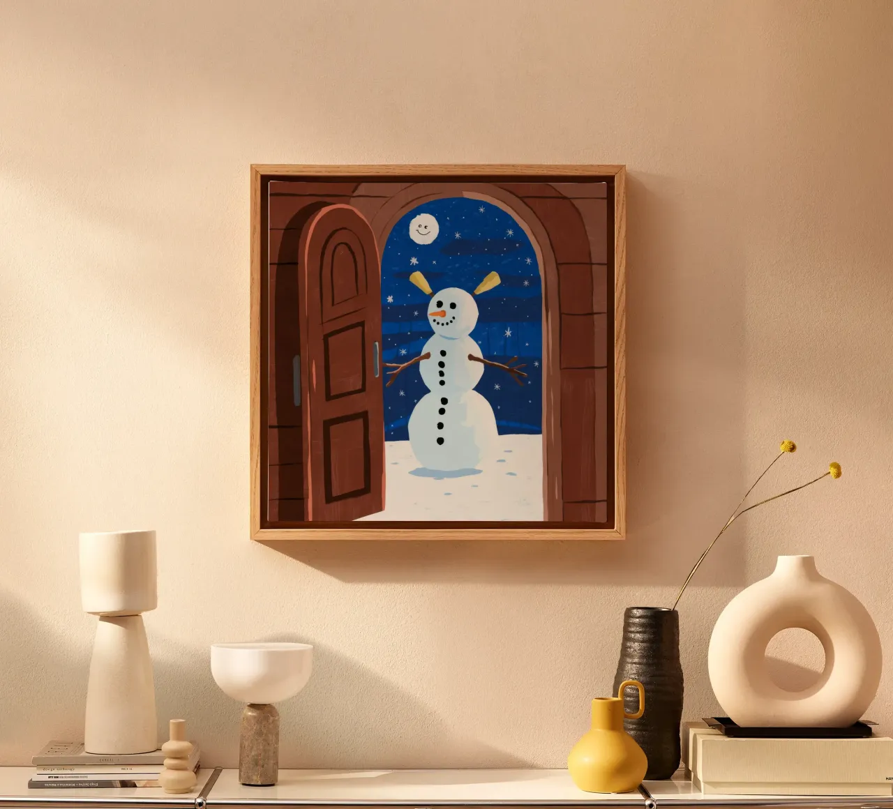 ijzig winterlandschap canvas van Timeless Huse