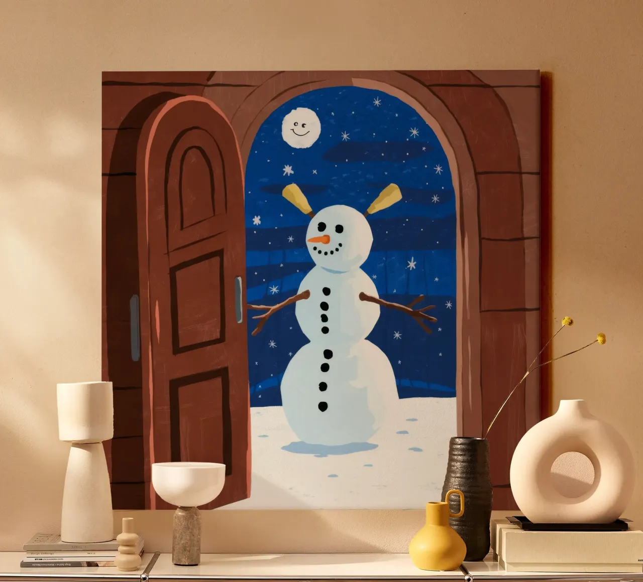 ijzig winterlandschap canvas van Timeless Huse