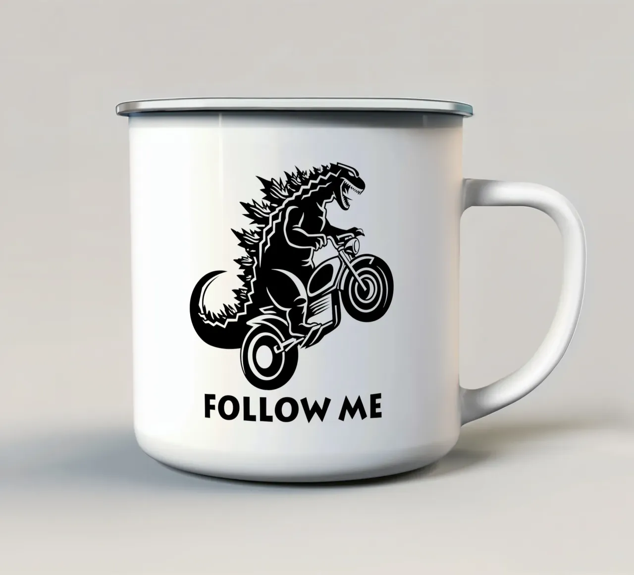 Camicia biker design Follow Me tazza in smalto da Autofocus
