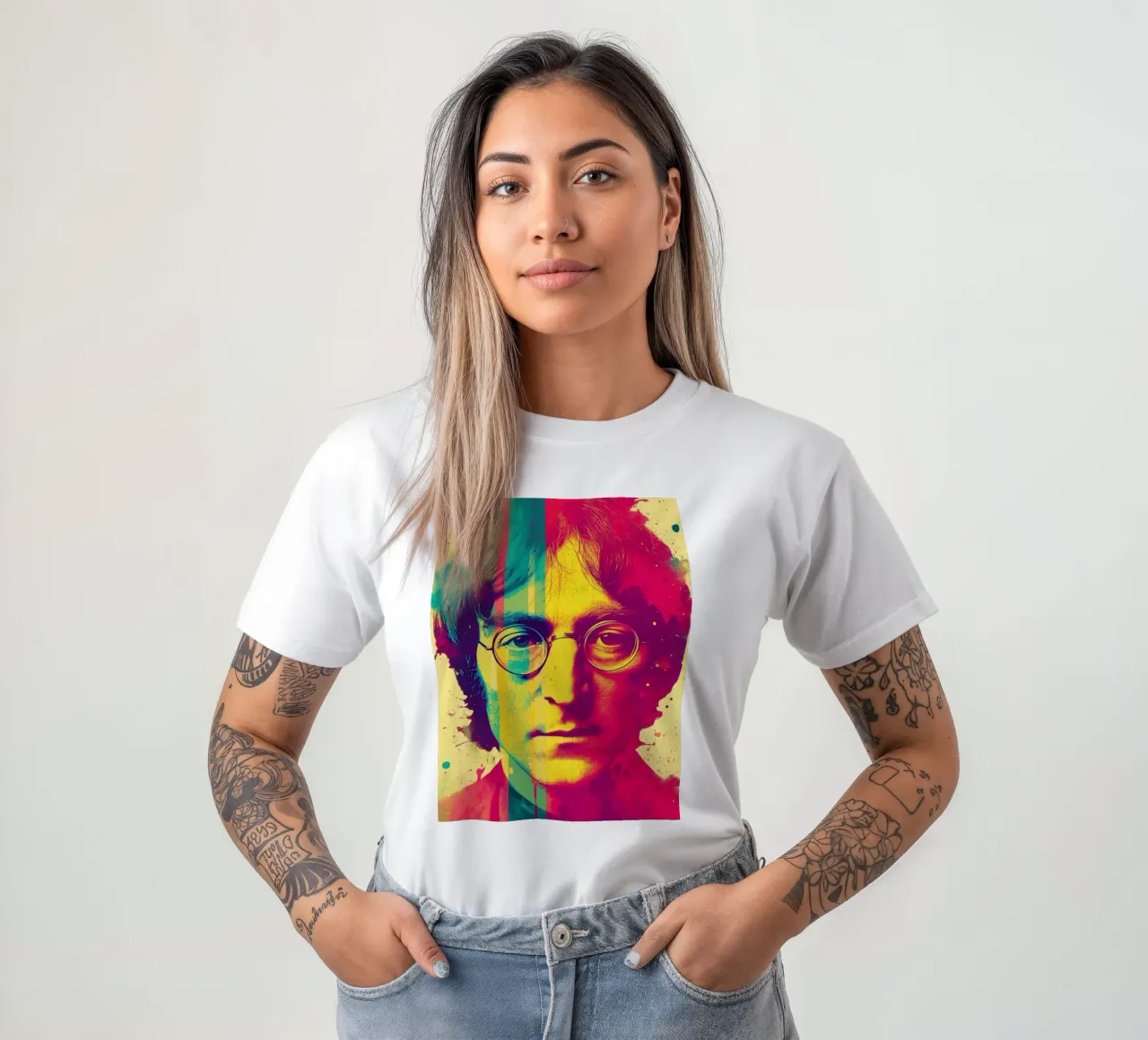 John Lennon | Pop Art Portrait in the style of the 60s t-shirt by Autofocus