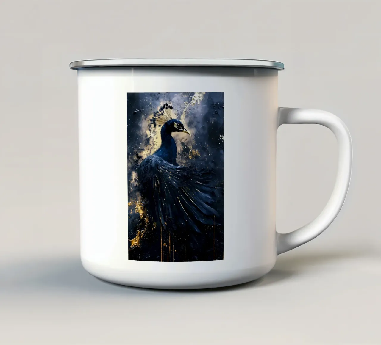 Pavone d'oro tazza in smalto da Justyna Jaszke JBJart