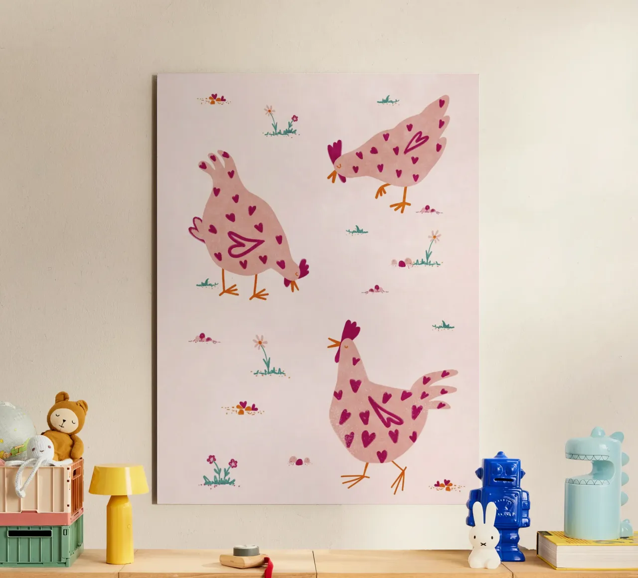 Le galline amano alluminio dibond da Illustration Raissa Oltmanns
