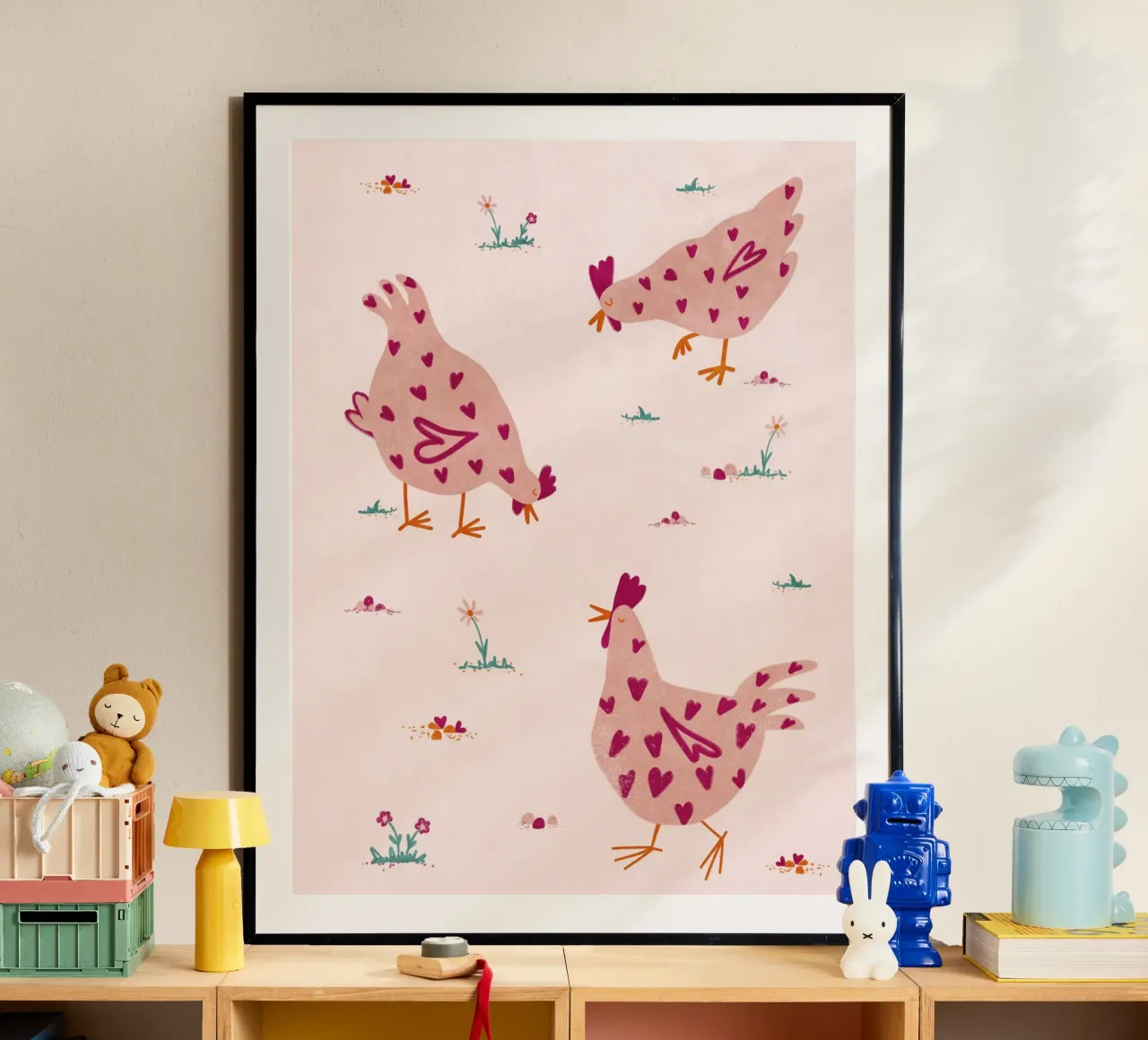 Hühner Liebe Poster von Illustration Raissa Oltmanns