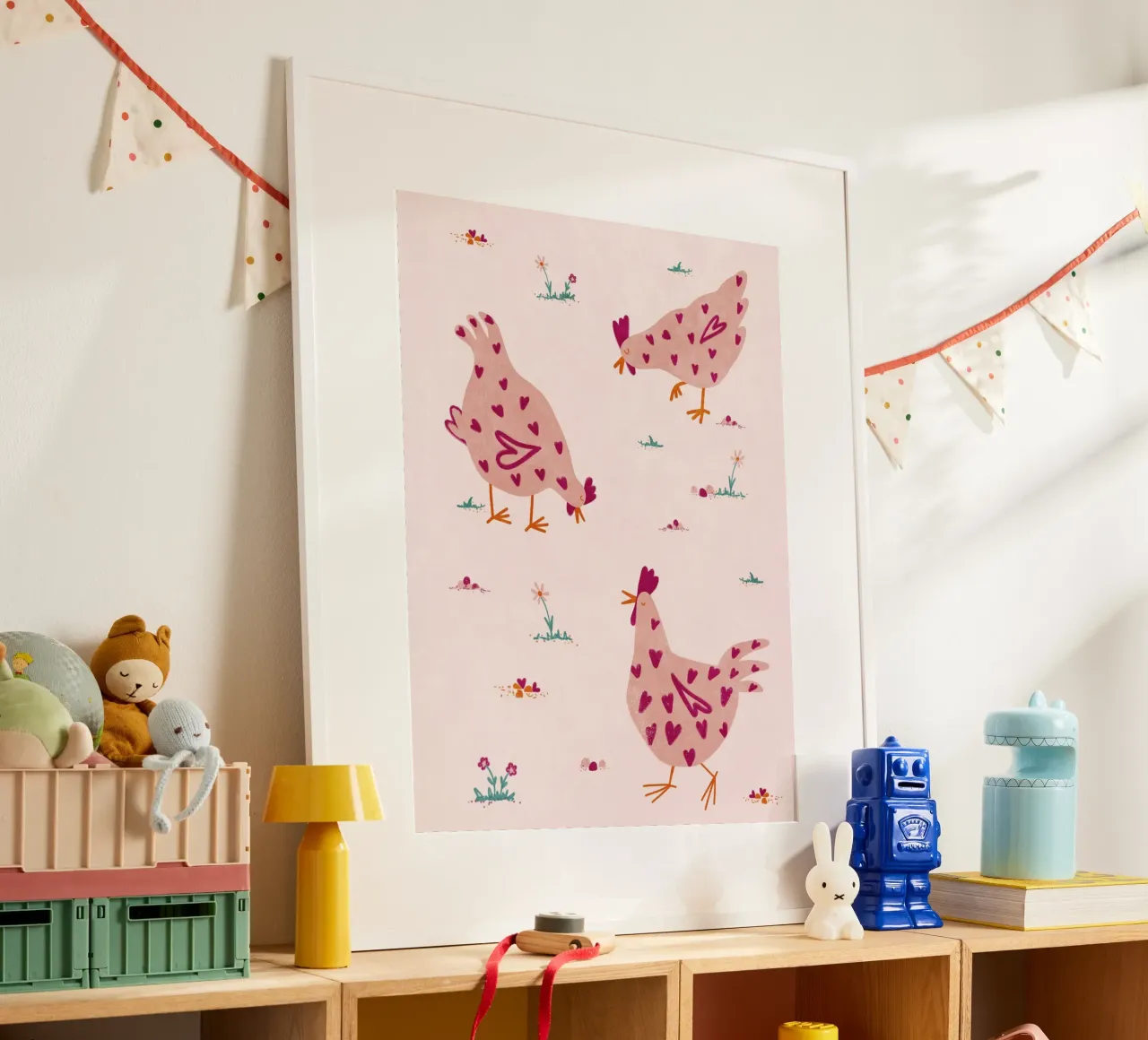 Hühner Liebe Poster von Illustration Raissa Oltmanns