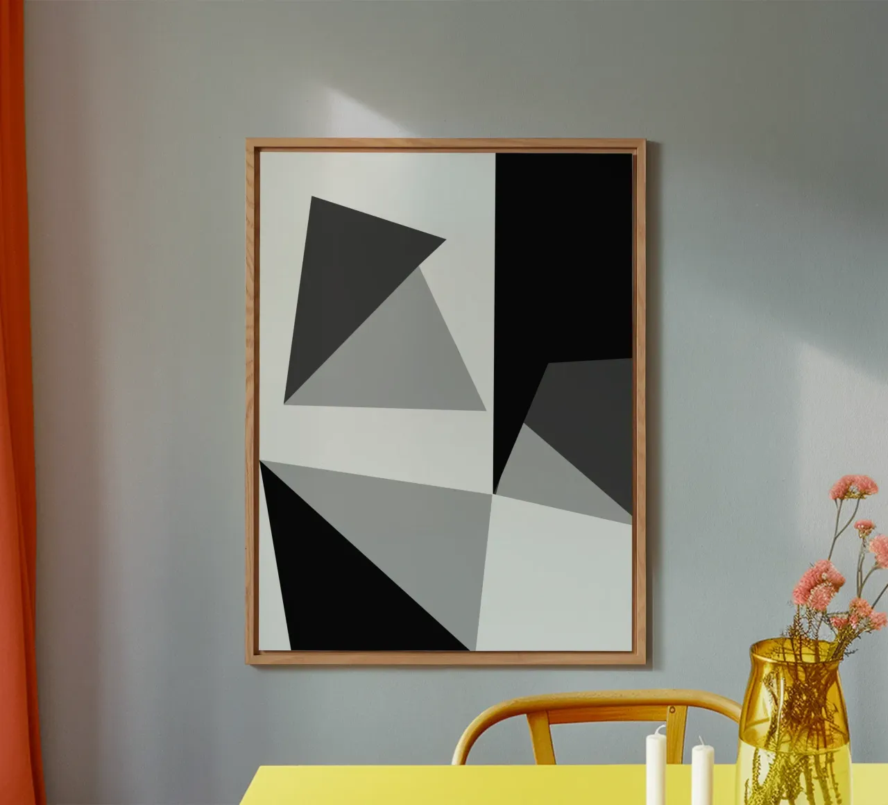 Black And White Triangles alu-dibond by Little Dean
