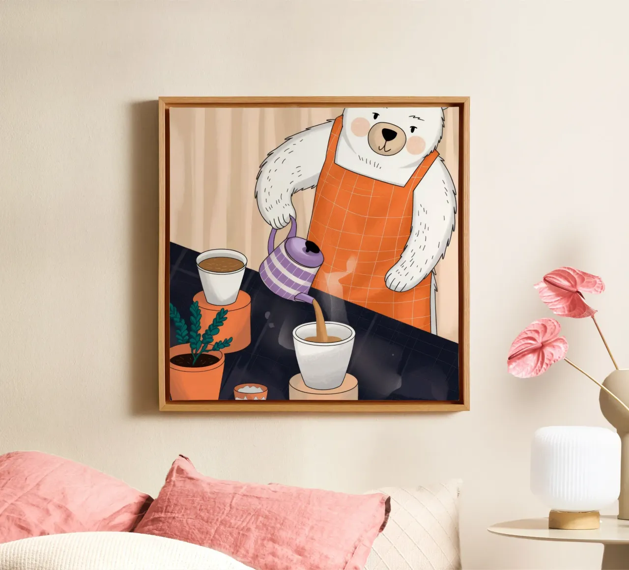 Rituale del caffè mattutino tela con Cornice a cassetta da Timeless Huse