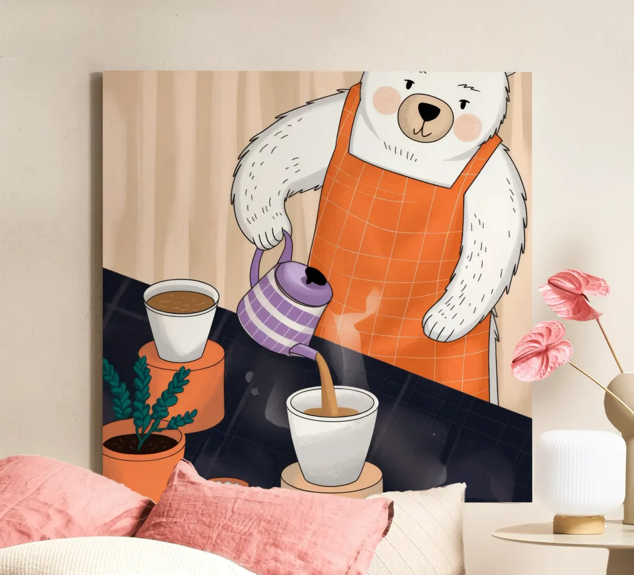 Rituale del caffè mattutino tela con Cornice a cassetta da Timeless Huse