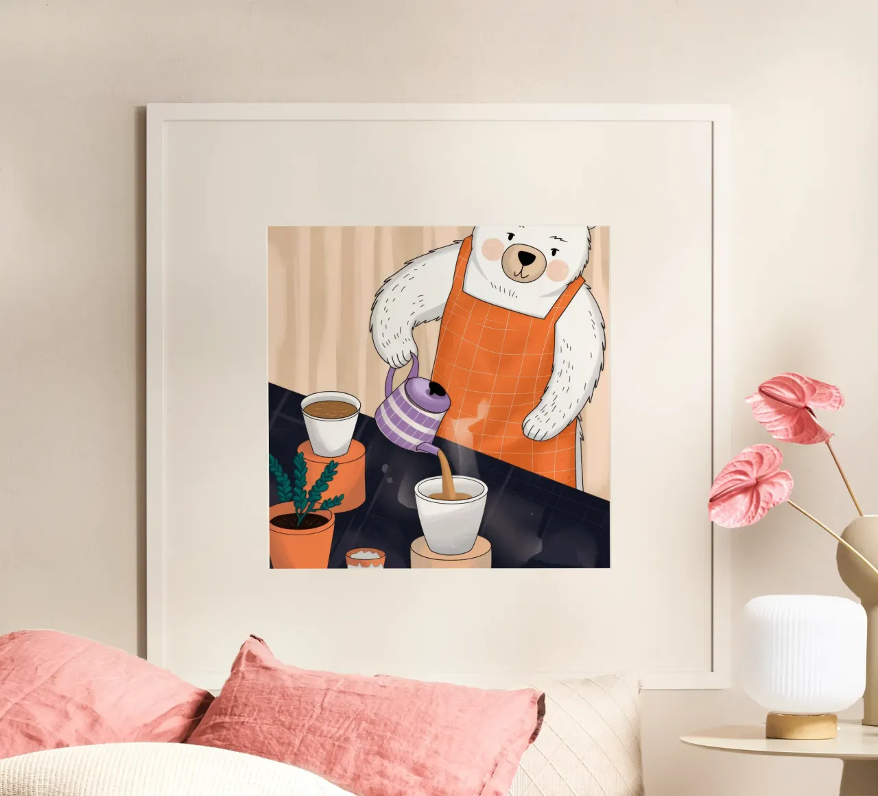 Rituale del caffè mattutino poster con telaio in legno da Timeless Huse