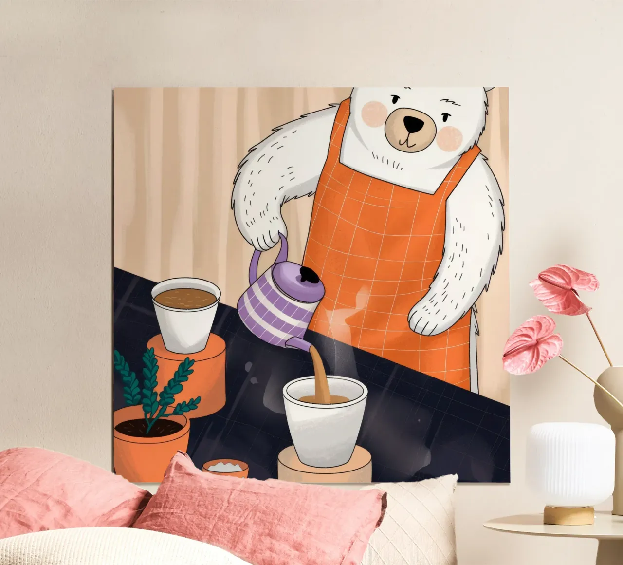 Rituale del caffè mattutino poster con telaio in legno da Timeless Huse