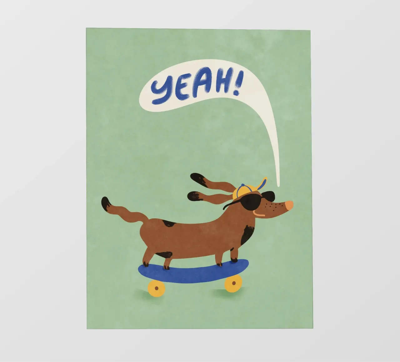Cane figo sullo skateboard - Sì! telo in pvc da Illustration Raissa Oltmanns