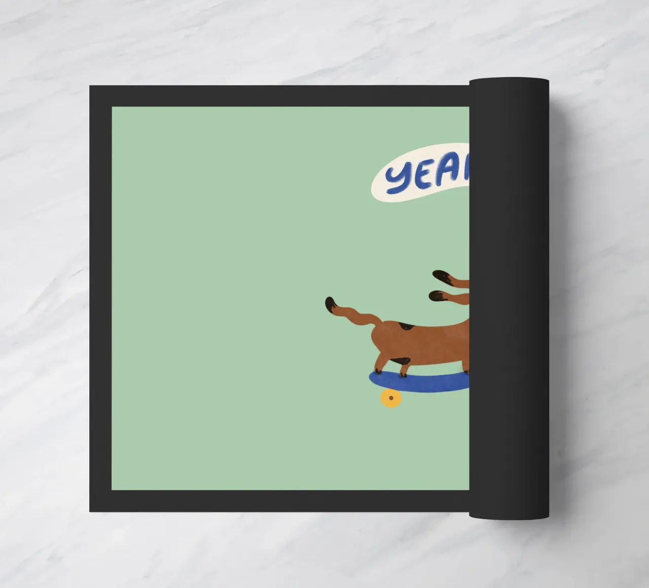 Cane figo sullo skateboard - Sì! zerbino da Illustration Raissa Oltmanns