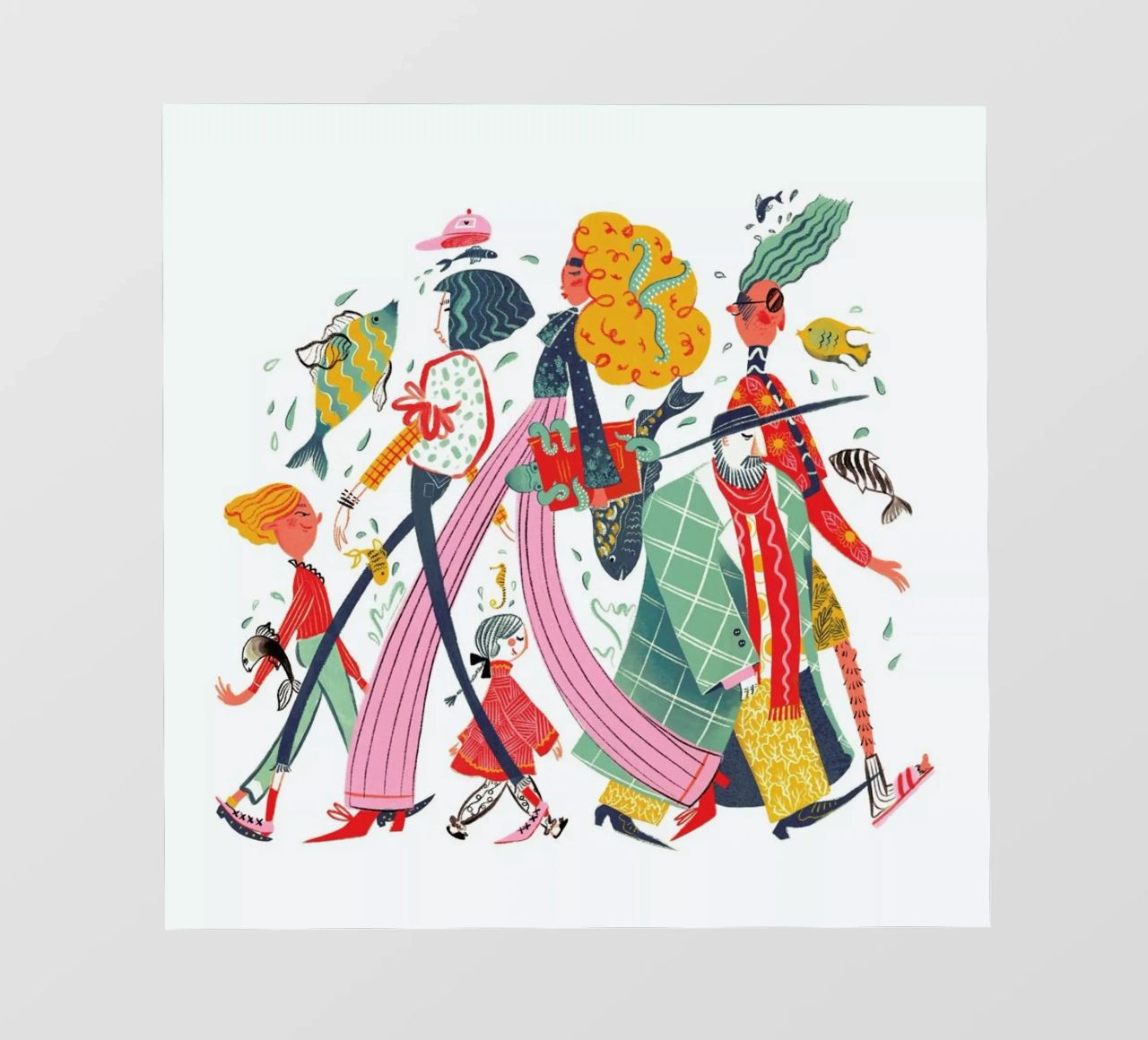 A Sea Of Characters telo in pvc da Moira Scicluna Zahra