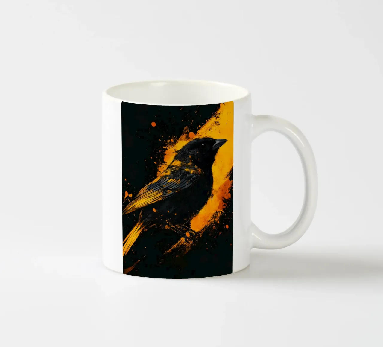 Uccello passero d'oro tazza in ceramica da Justyna Jaszke JBJart