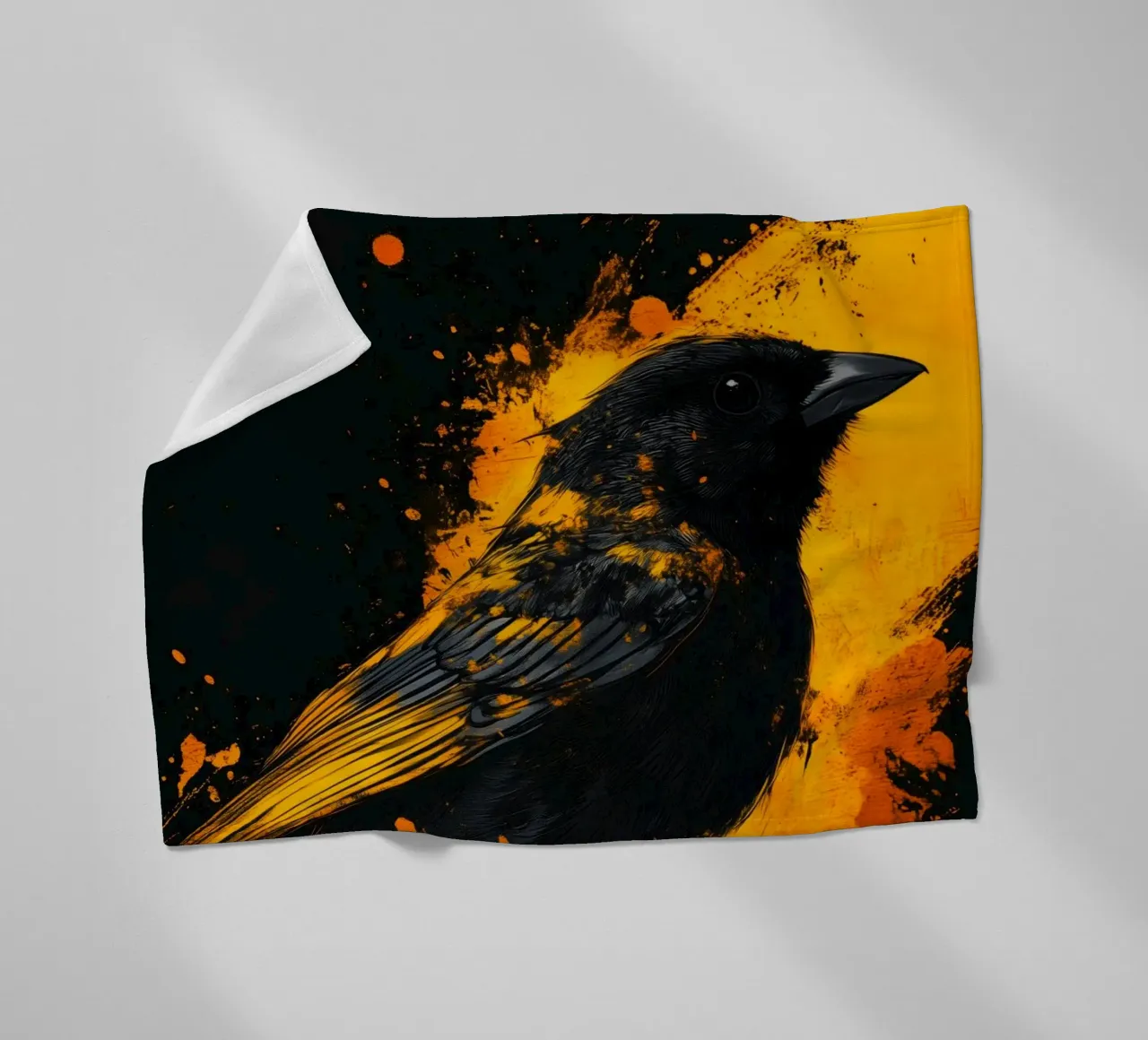 Uccello passero d'oro coperta in pile da Justyna Jaszke JBJart