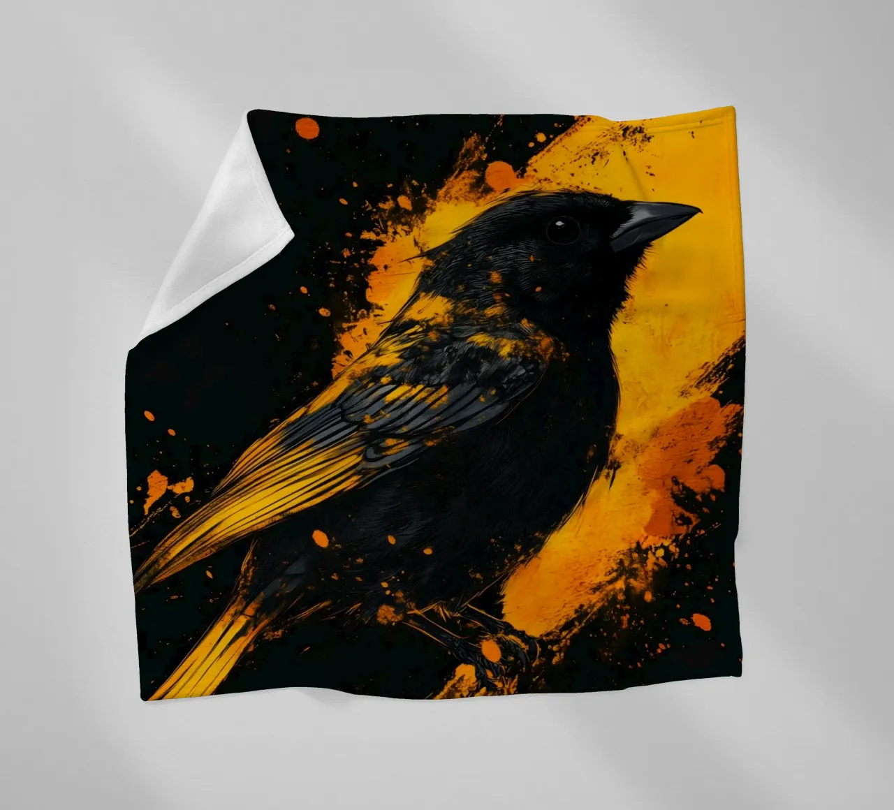 Uccello passero d'oro coperta in pile da Justyna Jaszke JBJart