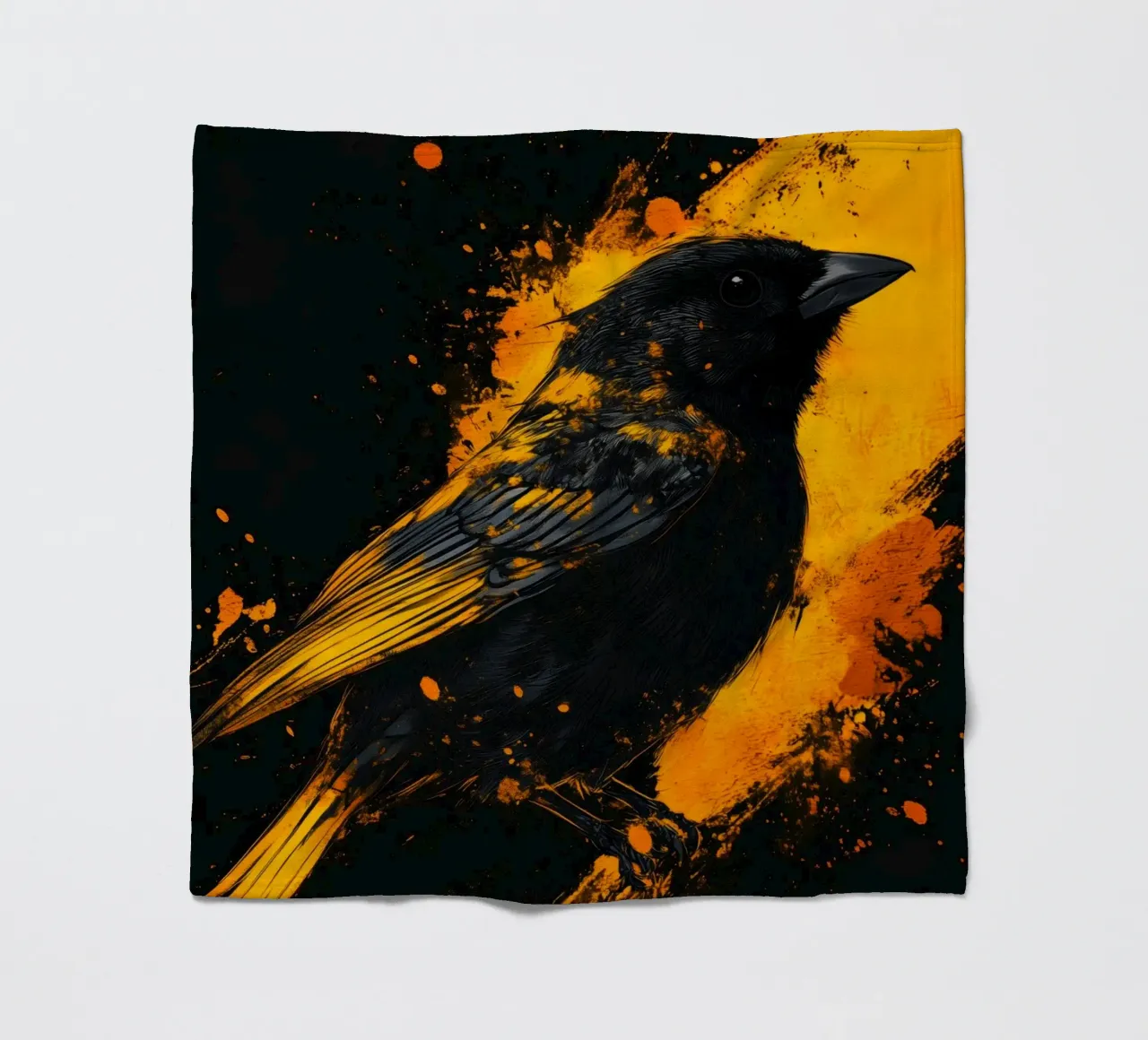 Uccello passero d'oro coperta in pile da Justyna Jaszke JBJart