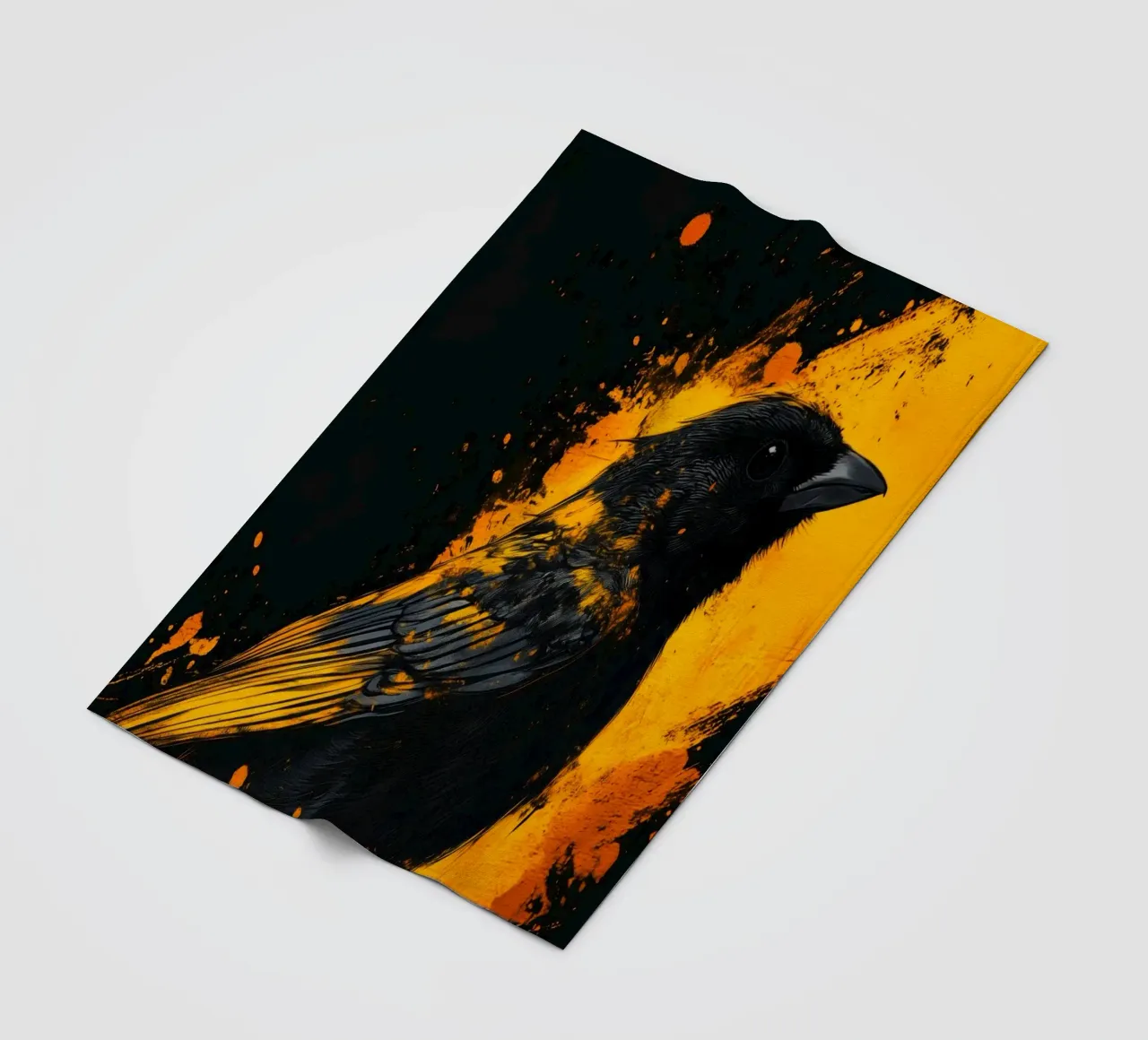 Uccello passero d'oro coperta in pile da Justyna Jaszke JBJart