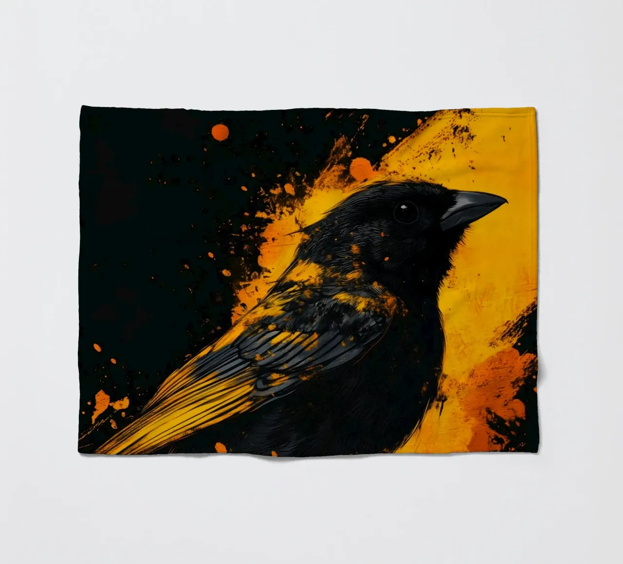Uccello passero d'oro coperta in pile da Justyna Jaszke JBJart