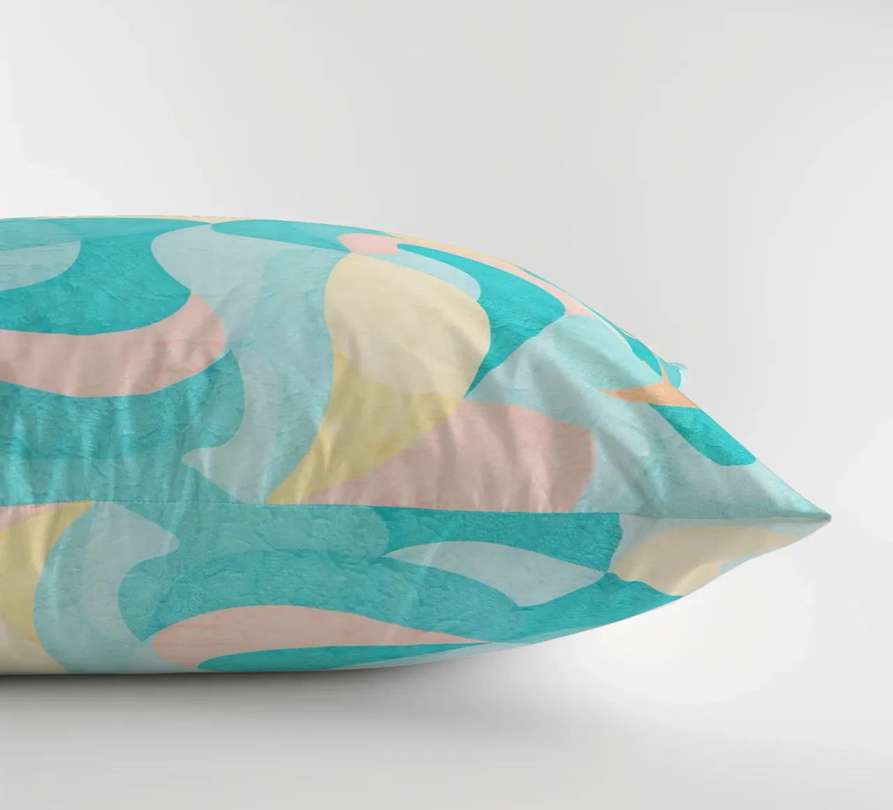 Abstract Shapes Teal Waves decorative cushion by lovely lines