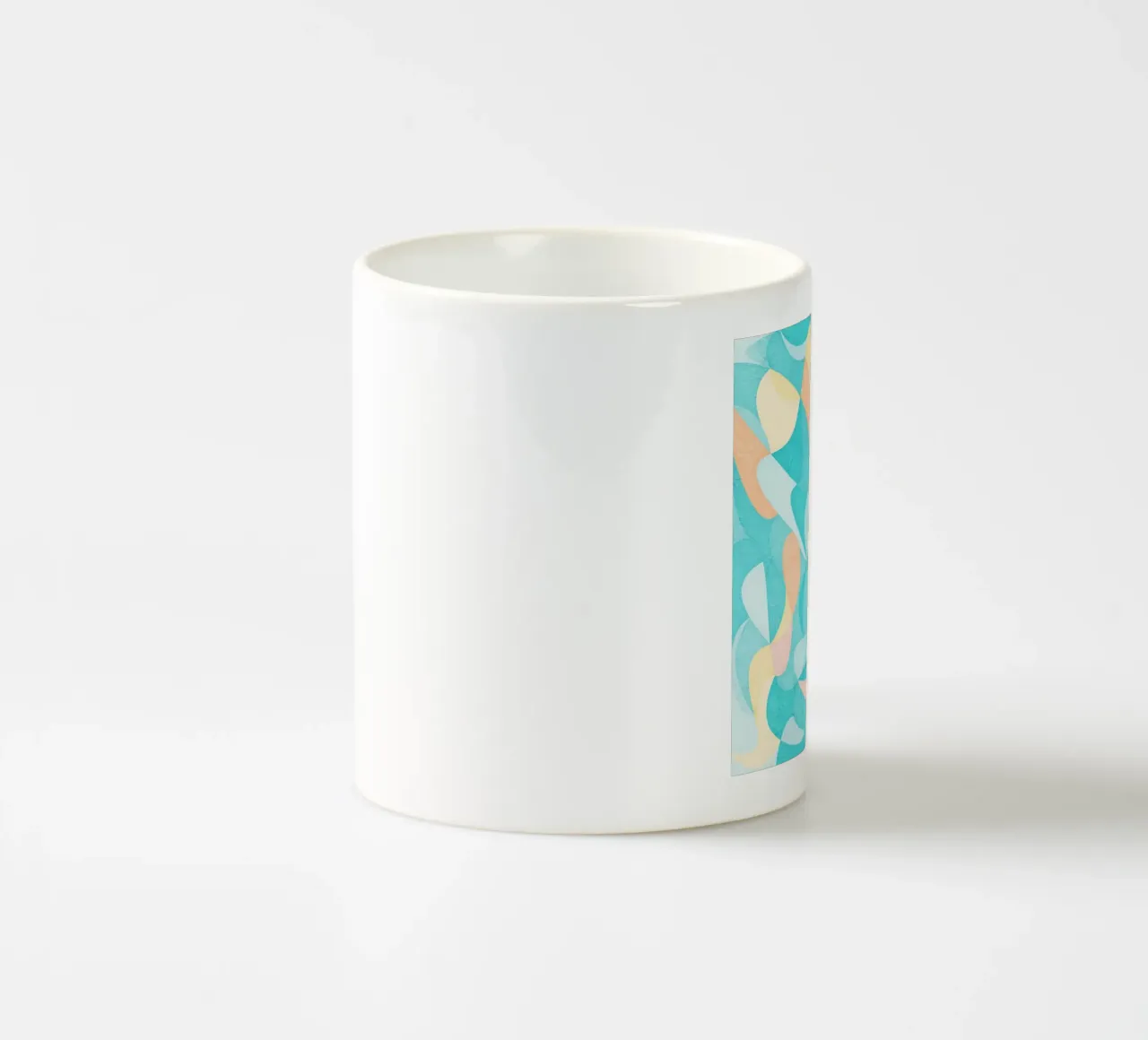 Abstracte Vormen Teal Golven keramische mok van lovely lines