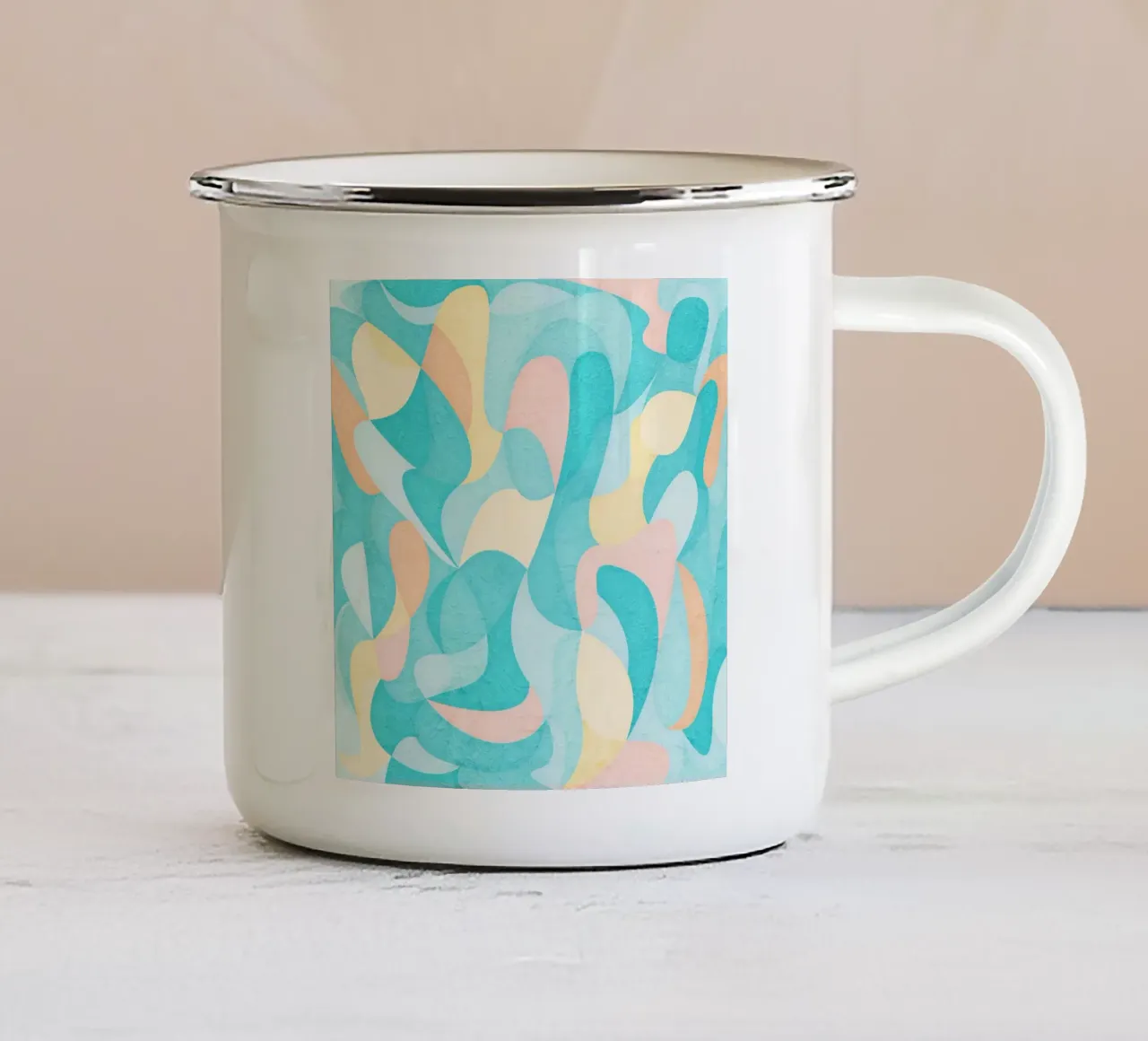 Forme astratte Onde alzavole tazza in smalto da lovely lines