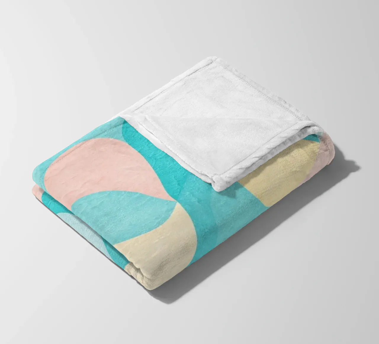 Abstract Shapes Teal Waves fleece blanket by lovely lines