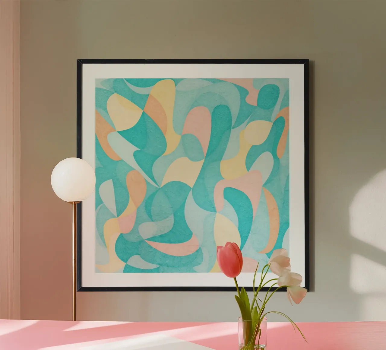 Abstract Shapes Teal Waves hahnemühle by lovely lines