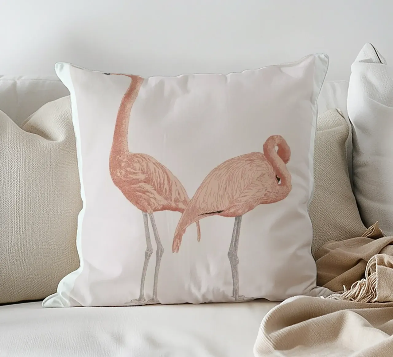 Pink Flamingos cuscino da Flora & Fauna