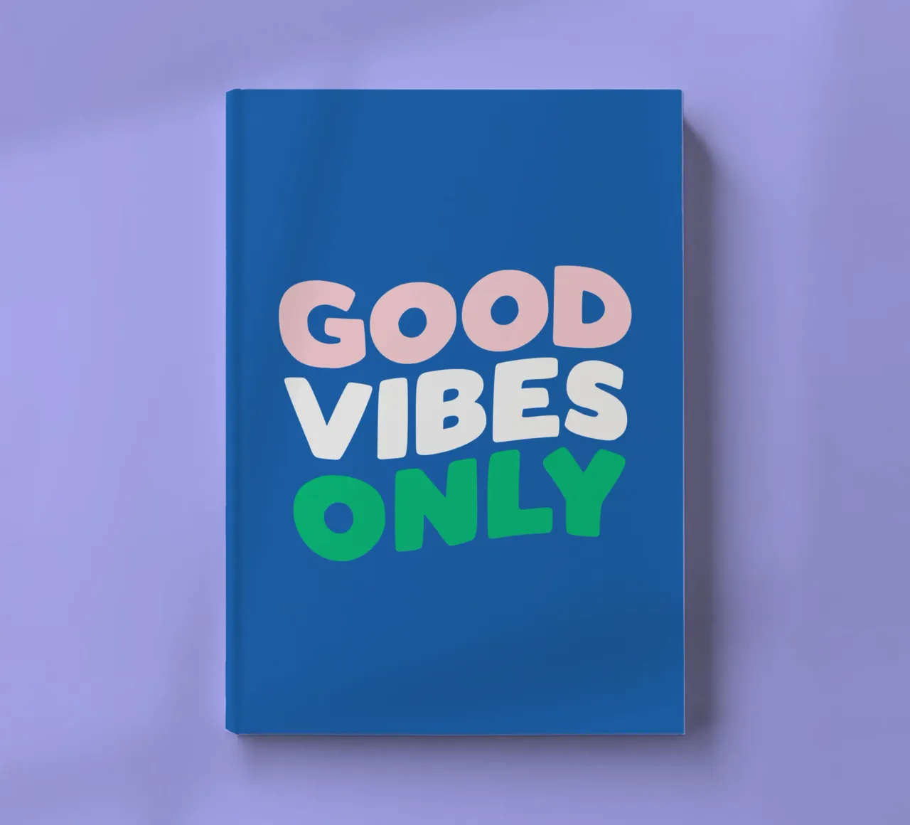 Good Vibes Only Pink Green Blue and White Typography Print notebook by THE MOTIVATED TYPE