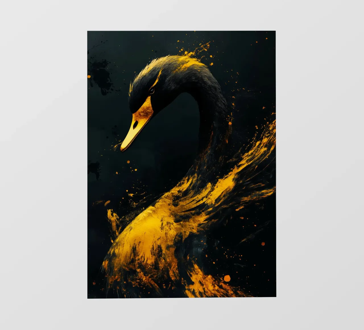 Golden swan bird photo wallpaper by Justyna Jaszke JBJart