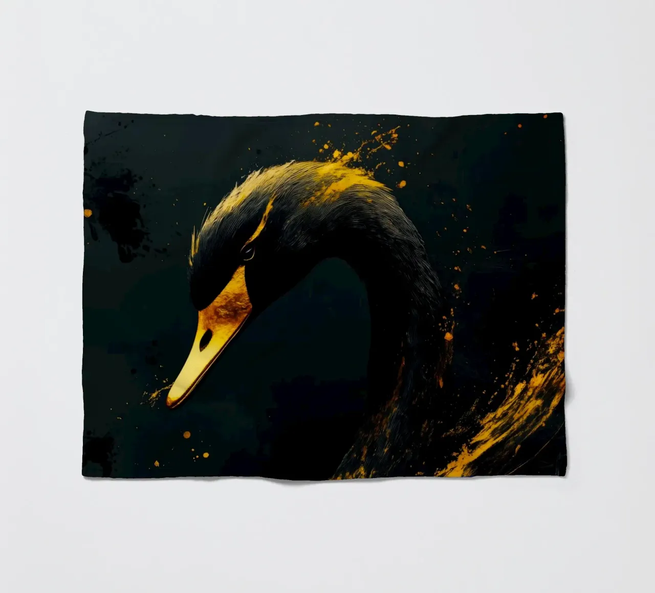Uccello cigno d'oro coperta in pile da Justyna Jaszke JBJart