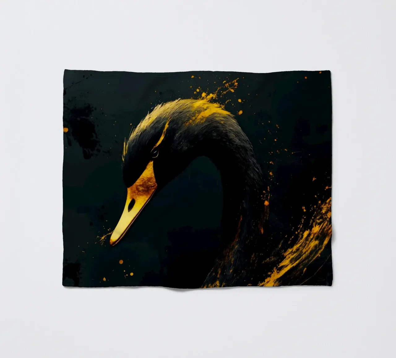 Uccello cigno d'oro coperta in pile da Justyna Jaszke JBJart