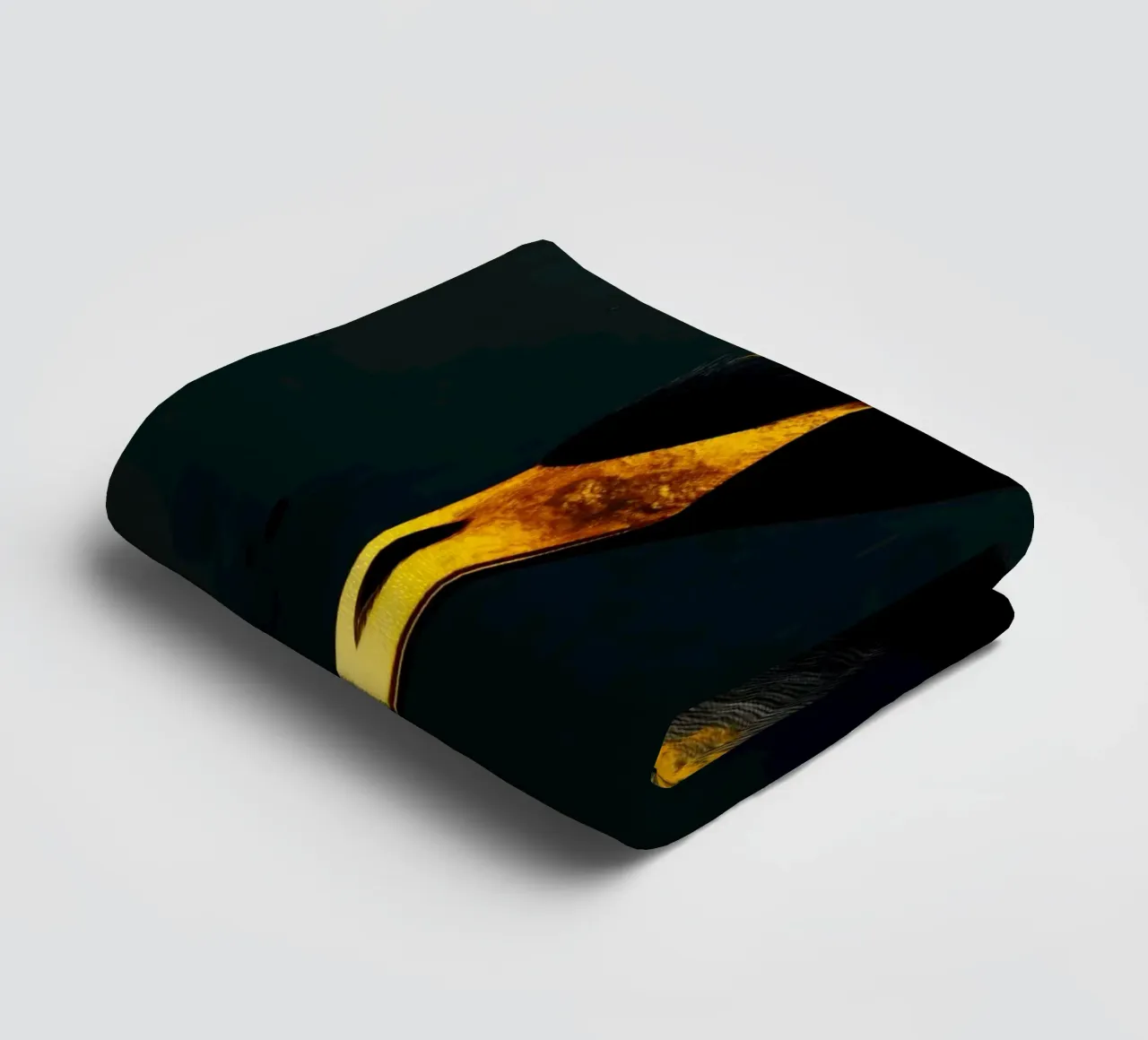 Golden swan bird towel by Justyna Jaszke JBJart