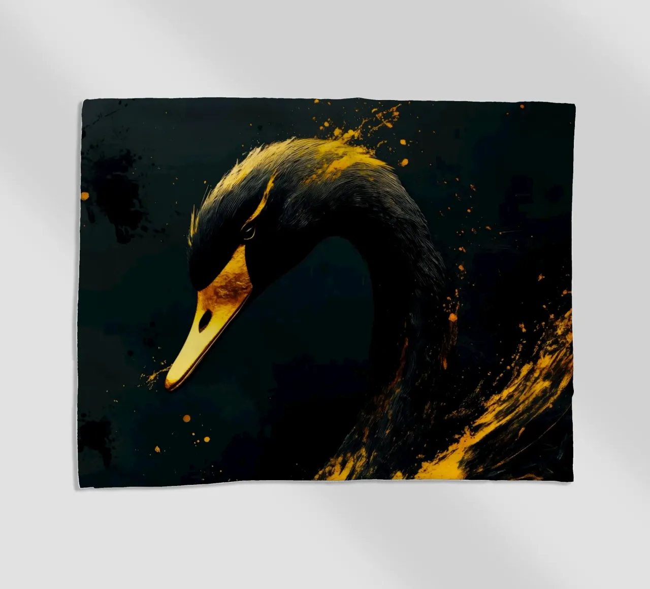 Uccello cigno d'oro telo mare da Justyna Jaszke JBJart