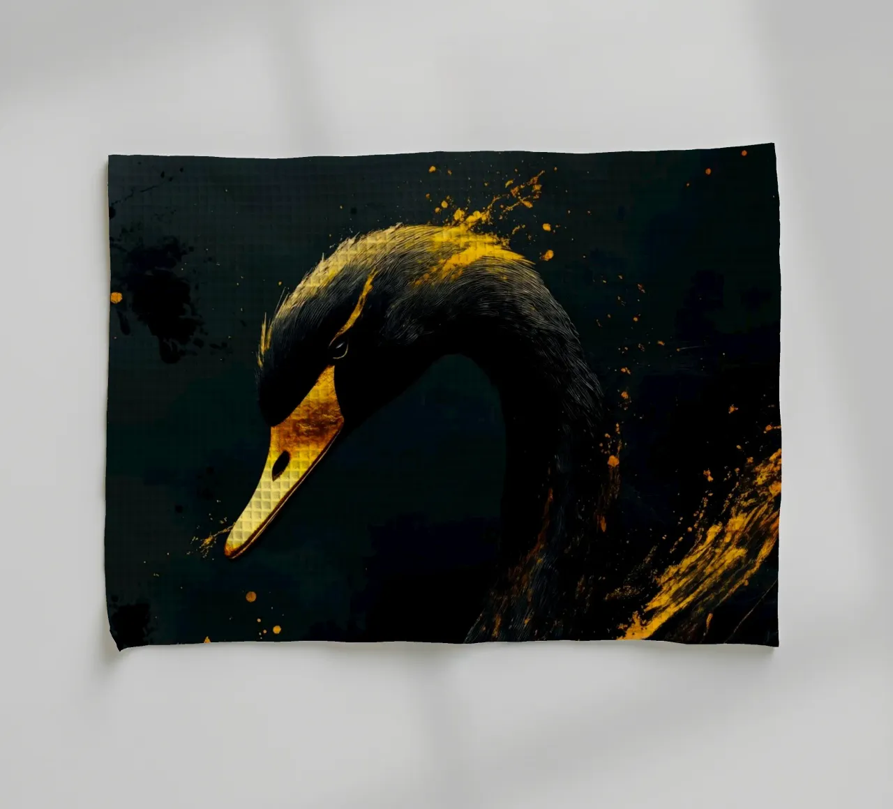 Uccello cigno d'oro canovaccio da cucina da Justyna Jaszke JBJart
