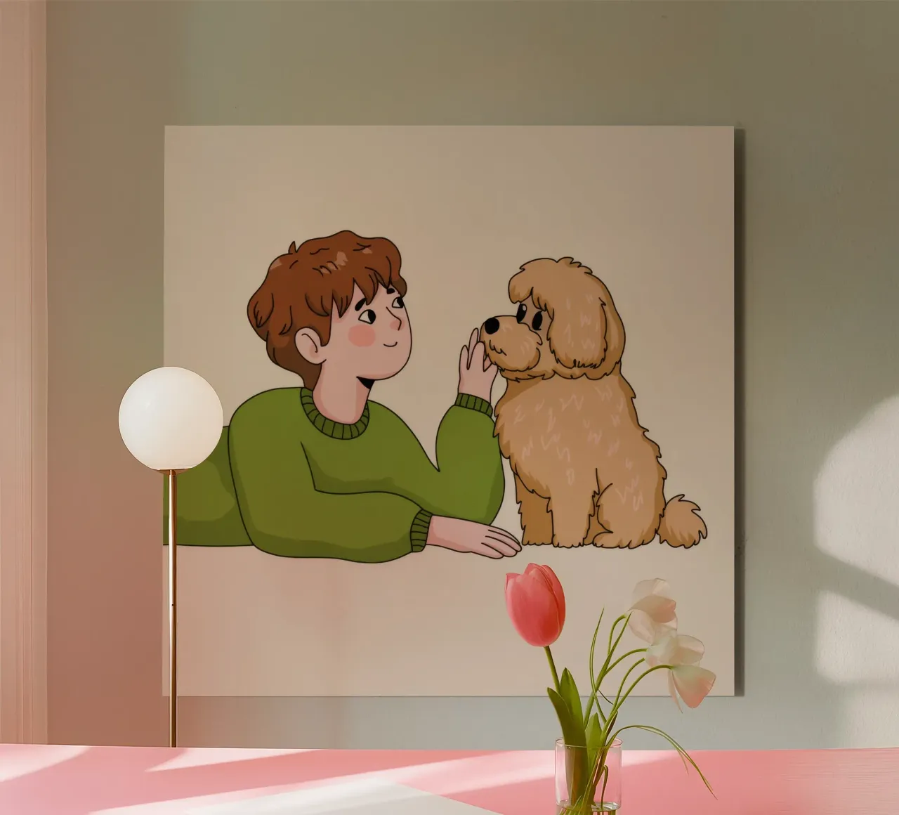 Tenero amore di cucciolo alluminio dibond da Timeless Huse