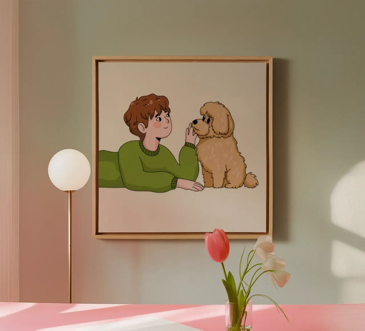 Tenero amore di cucciolo tela con Cornice a cassetta da Timeless Huse