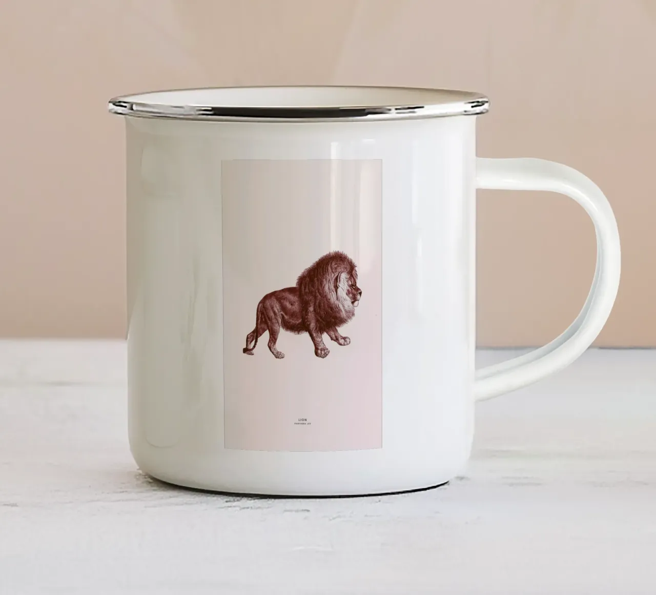 Lion II tazza in smalto da Flora & Fauna