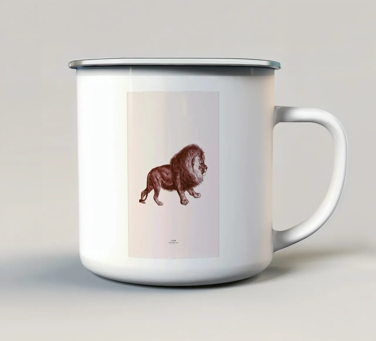 Lion II tazza in smalto da Flora & Fauna