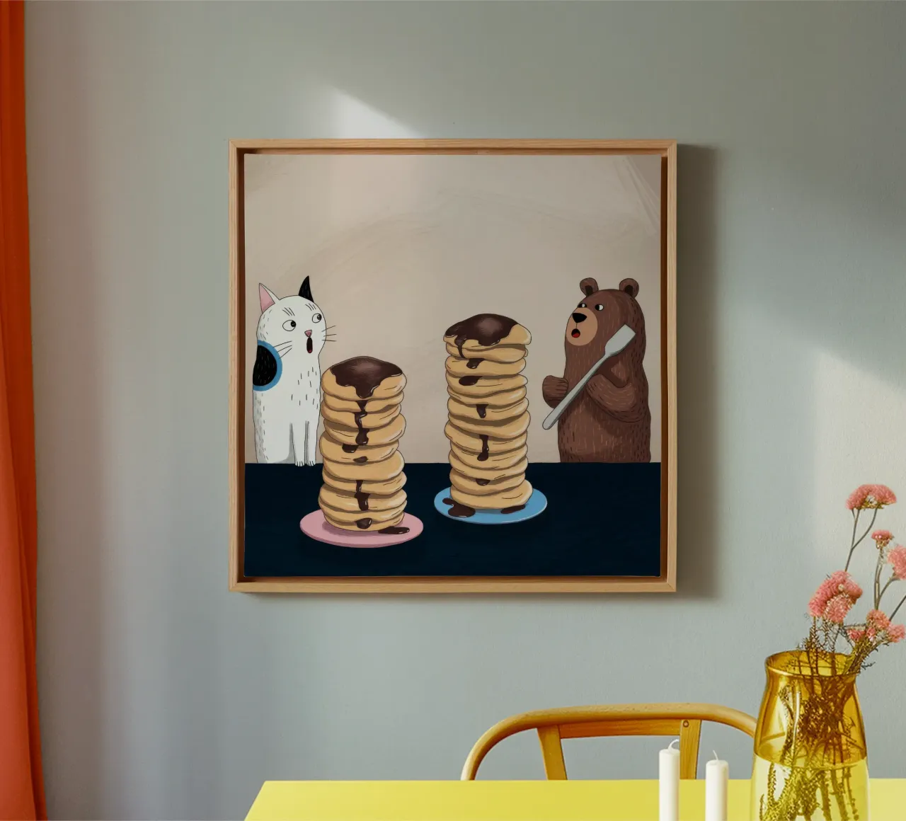 Pancake Tower Delight canvas with Floater frame by Timeless Huse
