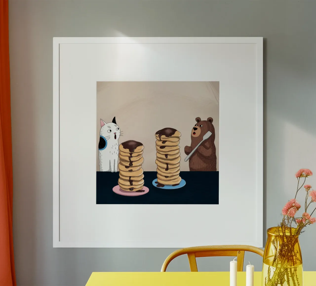 Delizia della torre di pancake poster con telaio in plastica da Timeless Huse