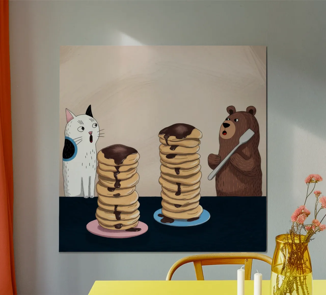 Delizia della torre di pancake poster con telaio in plastica da Timeless Huse