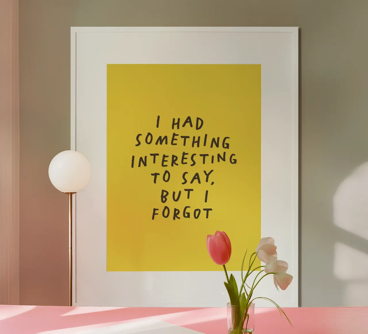 J'avais quelque chose d'intéressant à dire Impression typographique jaune poster de THE MOTIVATED TYPE