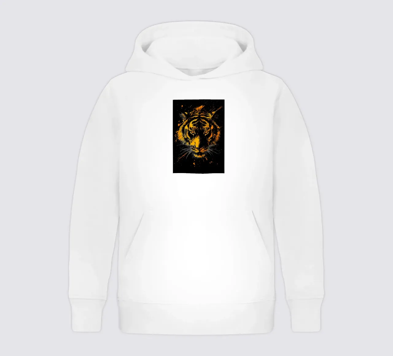 Golden tiger kids hoodie by Justyna Jaszke JBJart