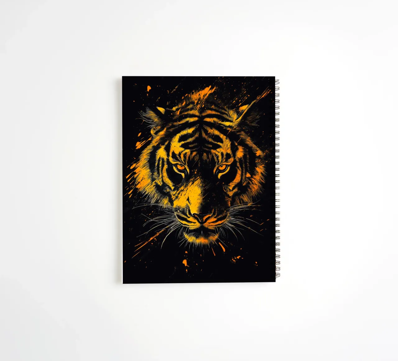 Golden tiger spiral notebook by Justyna Jaszke JBJart
