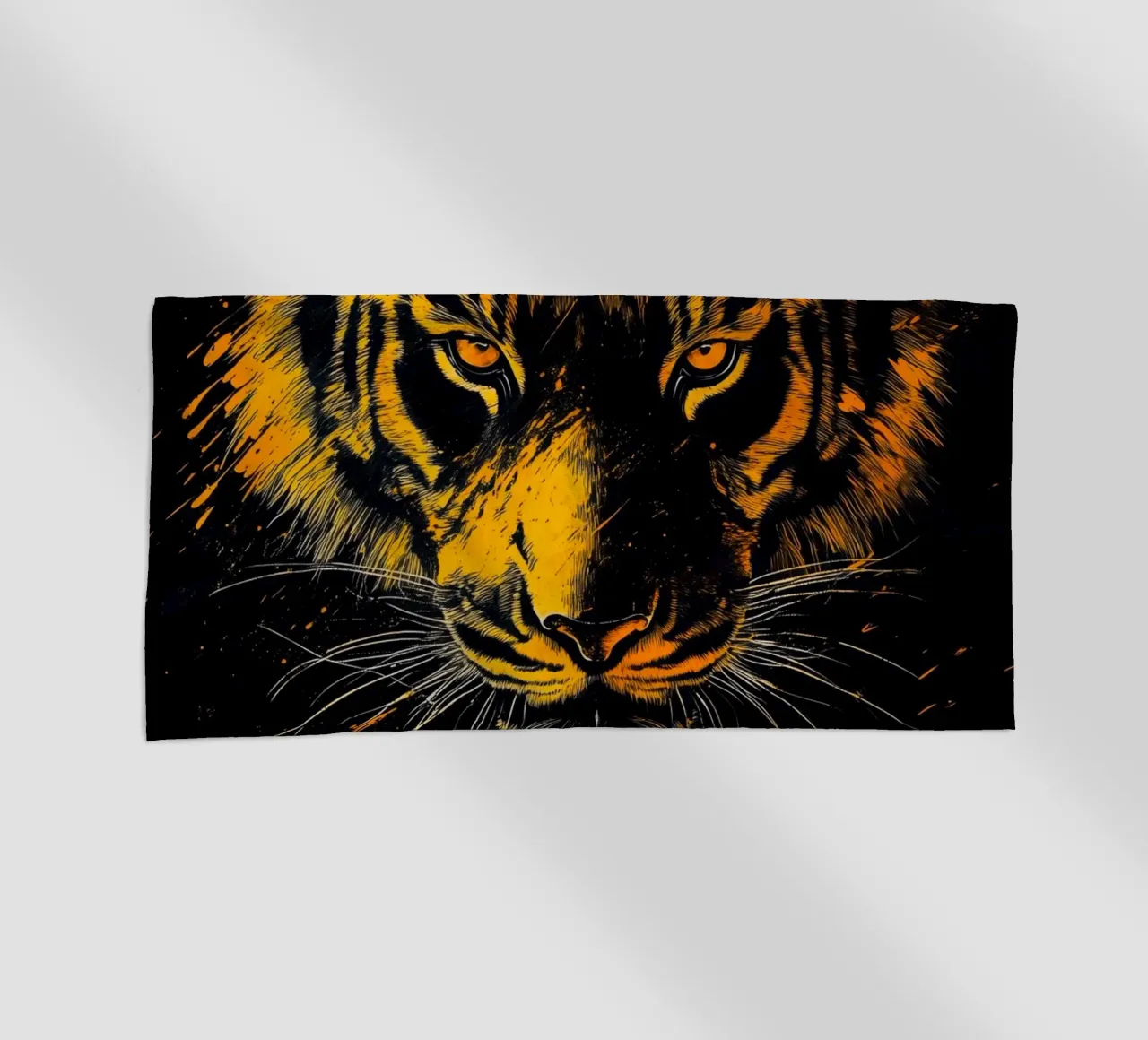 Goldener Tiger Strandtuch von Justyna Jaszke JBJart