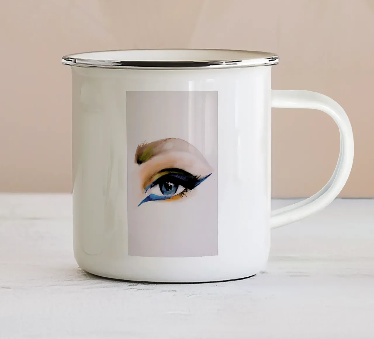 Single Eye tazza in smalto da Leigh Viner